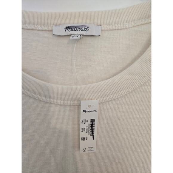 NWT Madewell Heavyweight Slub Cotton Tee size XS ivory mens - Picture 3 of 3